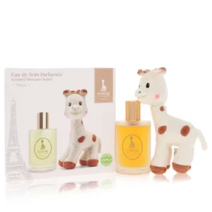Sophie La Girafe Eau De Soin Parfumee Gift Set - 3.4 oz Scented Skincare Water (Alcohol-Free) + 1 Sophie La Girafe Soft Toy