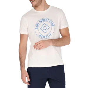 חולצת טישרט גאנט קצרה Sunset Club Print גברים