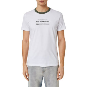 חולצת טישרט דיזל קצרה Contrast Trim Logo Print גברים