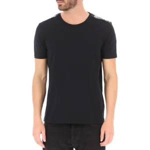 חולצת טישירט קצרה מוסקינו עם רצועות לוגו בכתפיים גברים