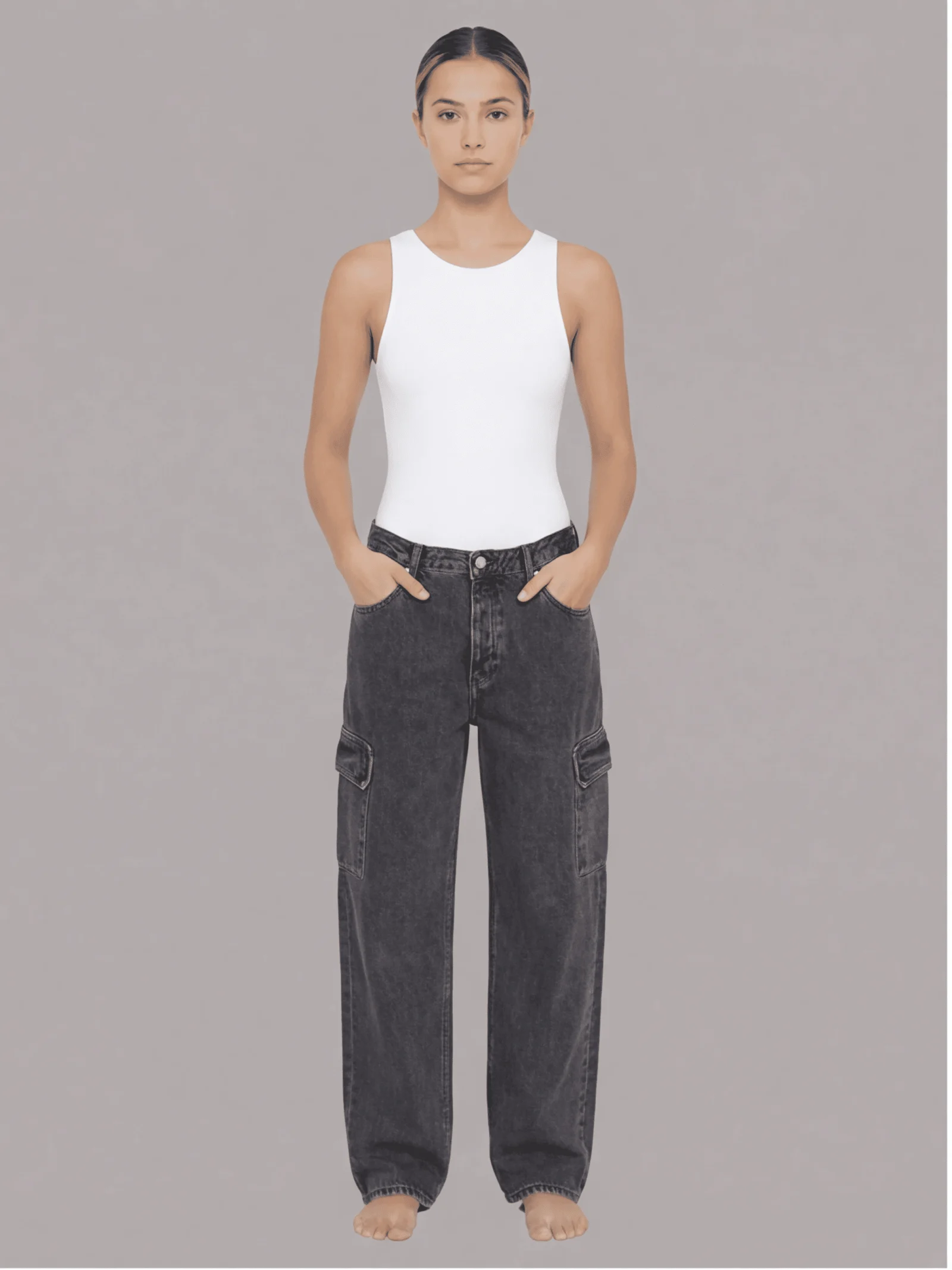 ג'ינס קלווין קליין 90S Straight Cargo Pockets נשים