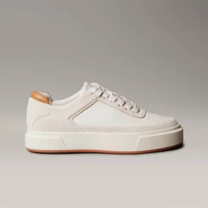 נעלי קלווין קליין Leather and Suede Signature Trainers נשים