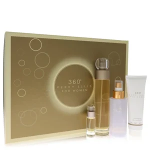 Perry Ellis 360 Gift Set - 3.4 oz Eau De Toilette Spray + 4 oz Body Mist + 3 oz Shower Gel + .25 Mini EDT Spray