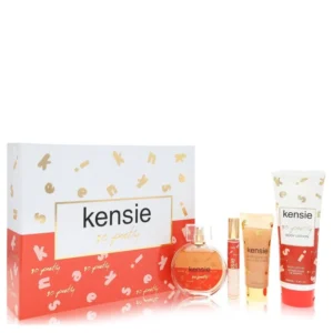 Kensie So Pretty Gift Set - 3.4 oz Eau De Parfum Spray + .34 oz Mini EDP Spray + 2.5 oz Body Glow Oil + 6.8 oz Body Lotion