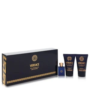 Versace Pour Homme Dylan Blue Gift Set - 0.17 oz Mini EDT + 0.8 oz After Shave Balm + 0.8 oz Shower Gel