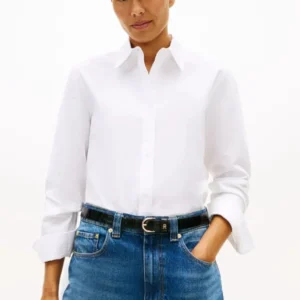 חולצה מכופתרת טומי הילפיגר Relaxed Fit Th Crest Embroidery Oxford נשים