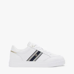 נעלי טומי הילפיגר Leather Webbing Strap Cupsole Trainers נשים