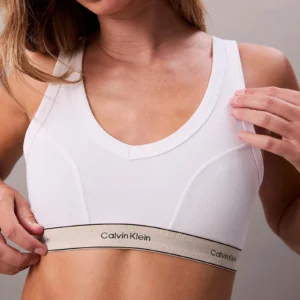 חזייה קלווין קליין Lightly Lined Triangle Bralette - Heritage Cotton Stretch נשים