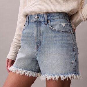 ג'ינס קצר קלווין קליין 90S Relaxed Frayed Denim Shorts נשים