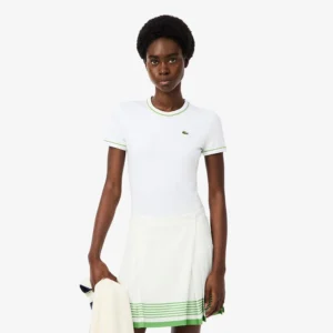 חולצת טישירט קצרה לקוסט Contrast Trim Jersey נשים
