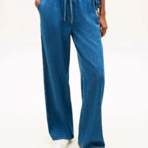 ג'ינס טומי הילפיגר Chambray Denim Loose Drawstring Trousers נשים