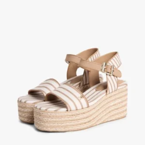 סנדלי טומי הילפיגר Breton Stripe Platform Wedge Espadrilles נשים