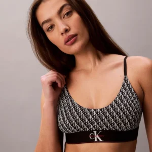 חזייה קלווין קליין Unlined Bralette - Graphic Monogram Microfibre Stretch נשים