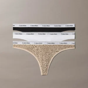 מארז שלישיית תחתוני קלווין קליין 3 Pack Thongs - Icon Logo נשים