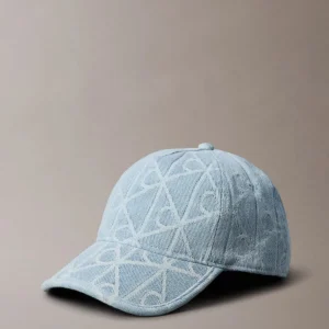 כובע קלווין קליין Allover Emblem Logo Denim Baseball Cap נשים LV04F5069G-YBZ