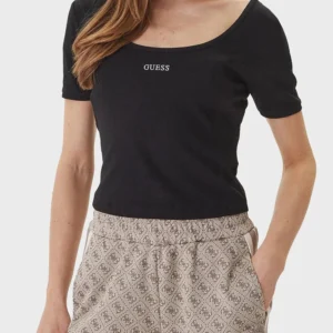 חולצת טישירט קצרה Guess Circe Slim Fit Logo נשים