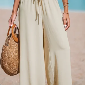 מכנס ארוך Cupshe Textured Drawstring Wide Leg Pants נשים
