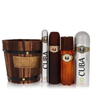 Cuba Gold Gift Set - 3.4 oz Eau De Toilette Spray + 1.17 oz Eau De Toilette Spray + 6.7 oz Body Spray + 3.3 oz After Shave