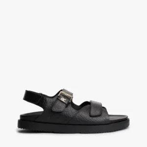 סנדלי טומי הילפיגר Leather TH Monogram Buckle Cleat נשים