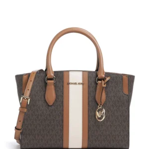 תיק מייקל קורס Becca Medium Signature Logo Stripe Satchel נשים