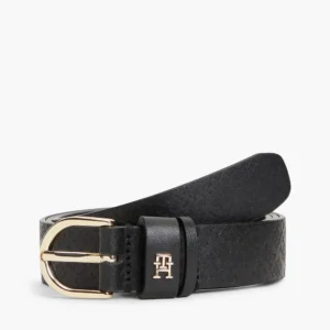 חגורה טומי הילפיגר Monogram Debossed Leather נשים