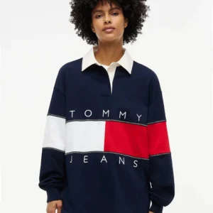 סווטשירט טומי הילפיגר Tommy Flag Jersey Oversized Rugby נשים