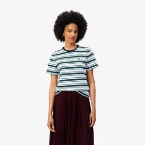 חולצת טישירט קצרה לקוסט Striped Jersey נשים