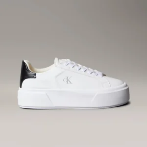 נעלי קלווין קליין Leather Signature Logo Platform Trainers נשים