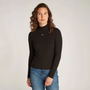 חולצת טישרט ארוכה טומי הילפיגר Essential Mock Neck נשים