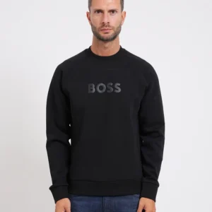 סווטשירט הוגו בוס Crewneck Sweatshirt With A Puffed Logo גברים