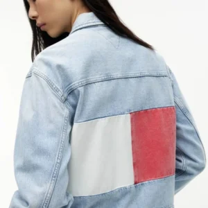 ג'קט ג'ינס טומי הילפיגר Vintage Relaxed Denim Trucker נשים