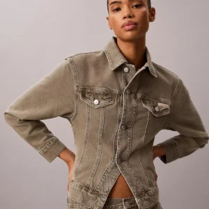 ג'קט קלווין קליין Fitted Waist Denim נשים