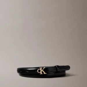 חגורה קלווין קליין Skinny Leather Monogram Logo נשים Belt