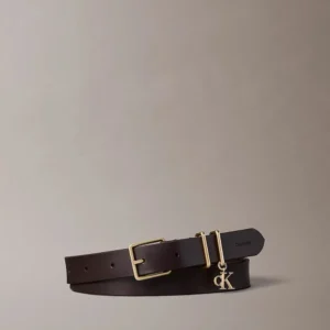 חגורה קלווין קליין Leather Signature Logo Charm נשים
