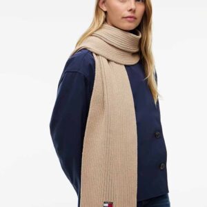 צעיף טומי הילפיגר Heritage Logo Rib-Knit Scarf נשים
